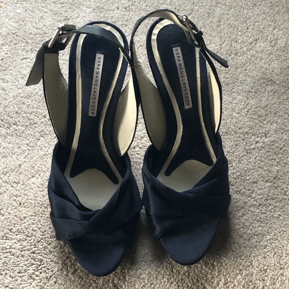 Vera Wang Black satin heels